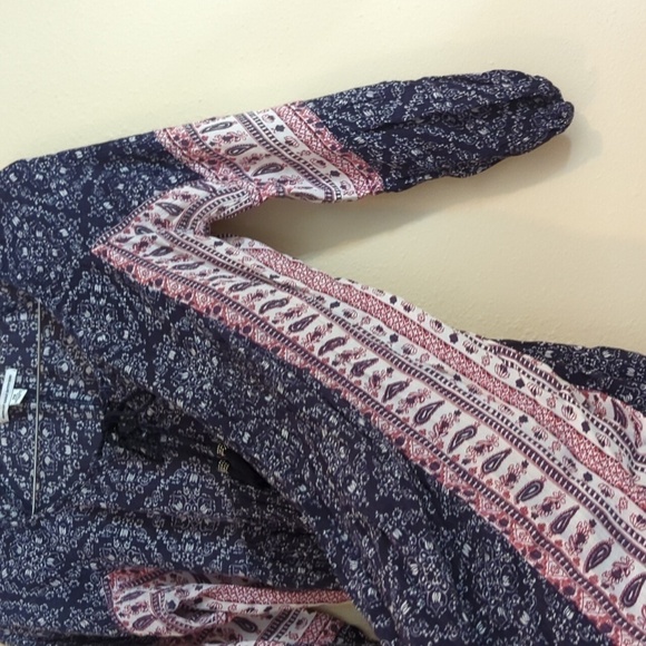 American Eagle y2k XXS  Oversized Mini Dress Tunic Patchwork Paisley - Picture 6 of 14